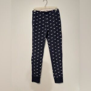 Y2K Hollister Navy Blue Pajama Pants with White Birds